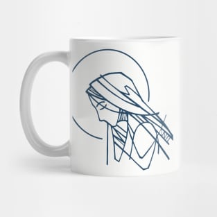 Virgin Mary portrait illustration Mug